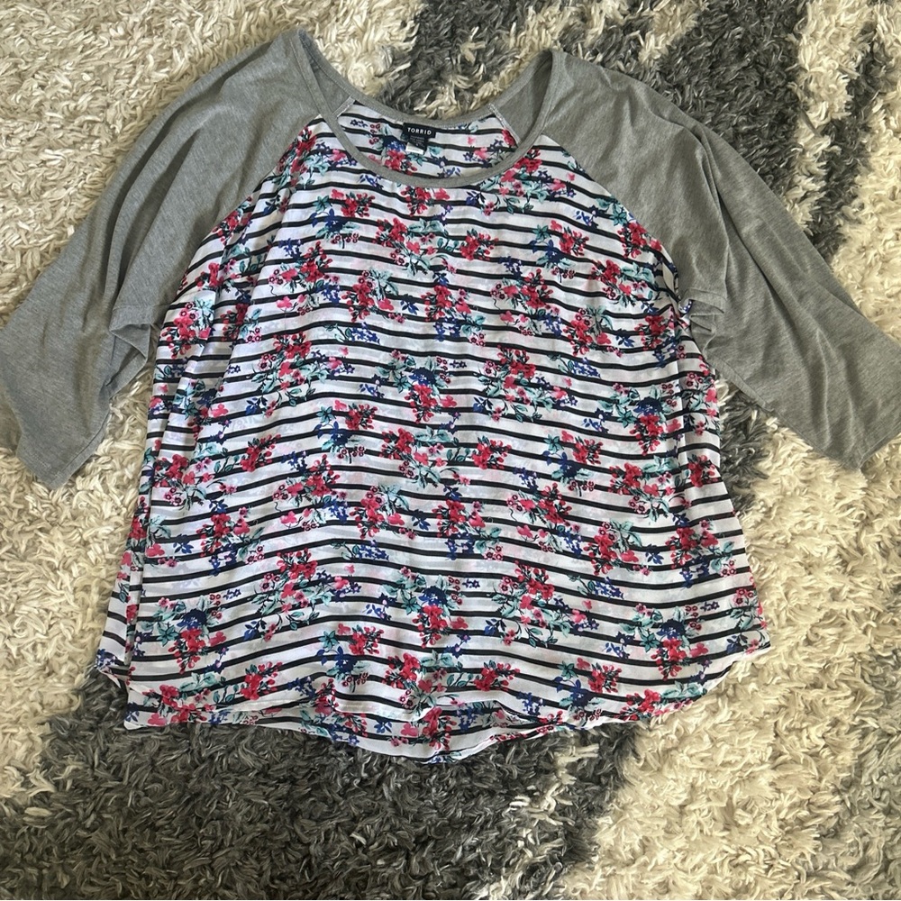 Torrid 4 Baseball Stripe Tunic